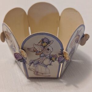 Vintage Die Cut Gift Box Egg Basket 1990 Egg Stand Treat Cup Kathy Lawrence